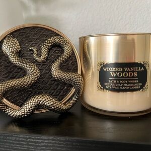 Wicked Vanilla Woods Candle with Gold Snake Lid 2024